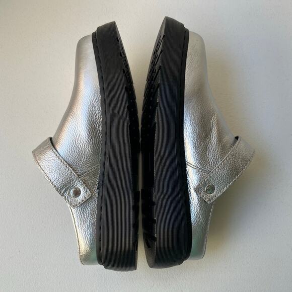 Dr Martens Laketen Slingback Mules Leather Clogs Men Size 12 Metallic Silver NEW main image 13